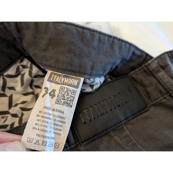 Men's Gray Utility Cargo Pants ItalyMorn Size 34 Outdoor Gorpcore Workwear - Picture 8 of 9